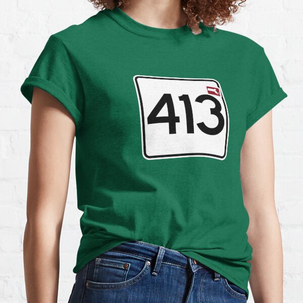 Massachusetts State Route 413 (Area Code 413) Classic T-Shirt