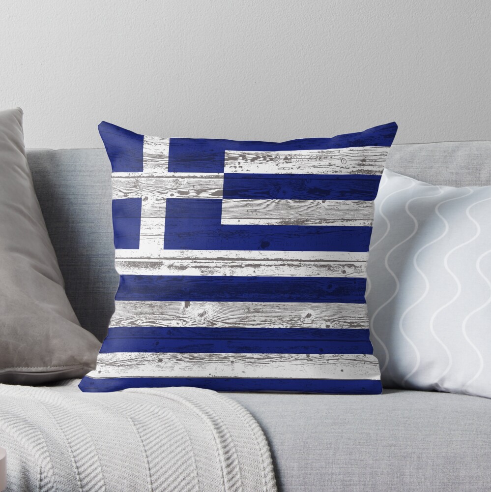 Greece flag Throw Pillow