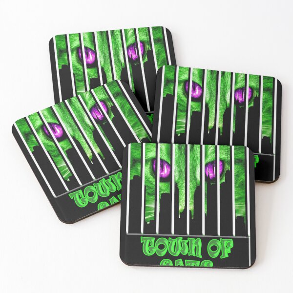 Item preview, Town Of Cats New York City Sky Line Green Color designed and sold by vineeth.