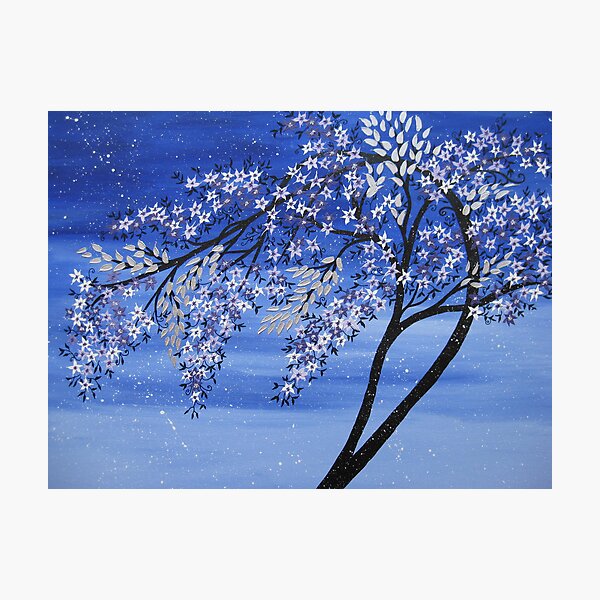Item preview, vibrant creative blue tree designed and sold by cathyjacobs.