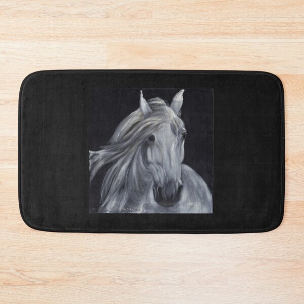 Item preview, White horse portrait on black velvet designed and sold by Kunst-Grafik .