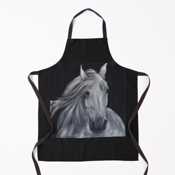 Item preview, White horse portrait on black velvet designed and sold by Kunst-Grafik .