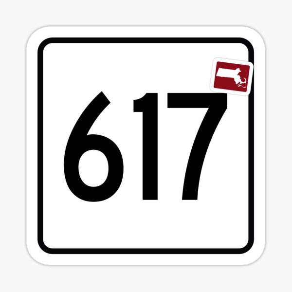 Massachusetts State Route 617 (Area Code 617) Sticker