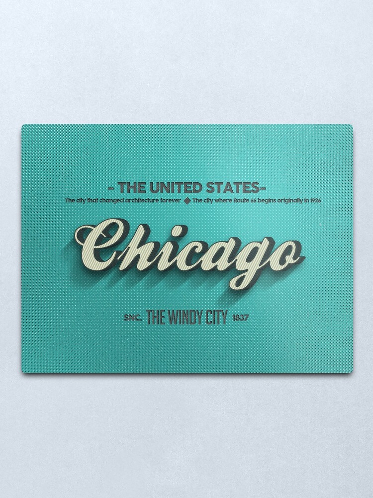 Alternate view of Vintage Chicago Metal Print