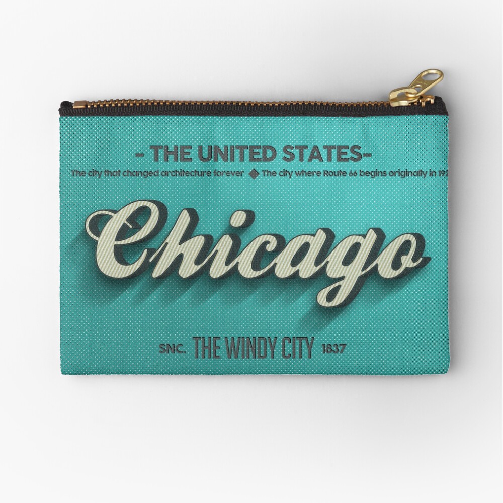 Vintage Chicago Zipper Pouch