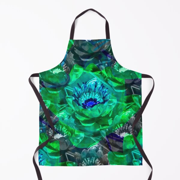 Item preview, Blue and green water lilies designed and sold by ivanoel.