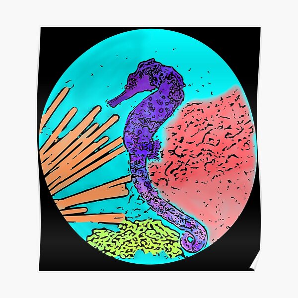 Seahorse coral Poster