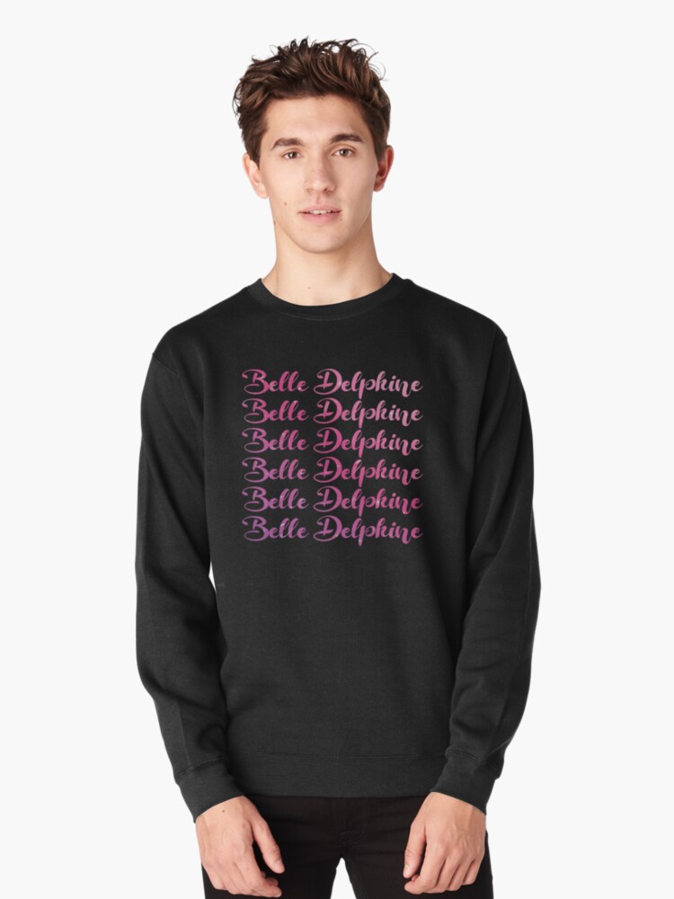 Belle Delphine Rainbow Name Pink With Stars Gamer Girl Pullover Sweatshirt By Vane22april Redbubble - belle delphine roblox shirt