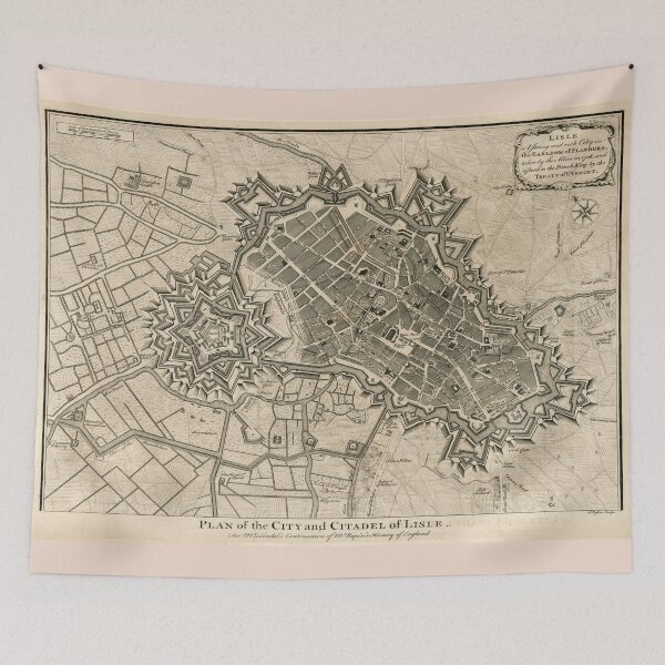 Item preview, Vintage Map of Lille France (1740) designed and sold by BravuraMedia.