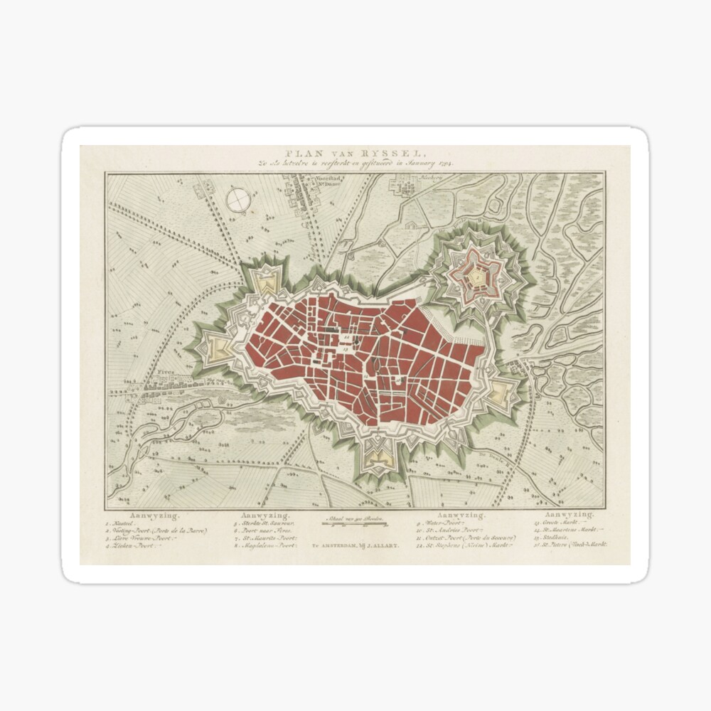 Vintage Lille France Map 1794 Poster By Bravuramedia Redbubble