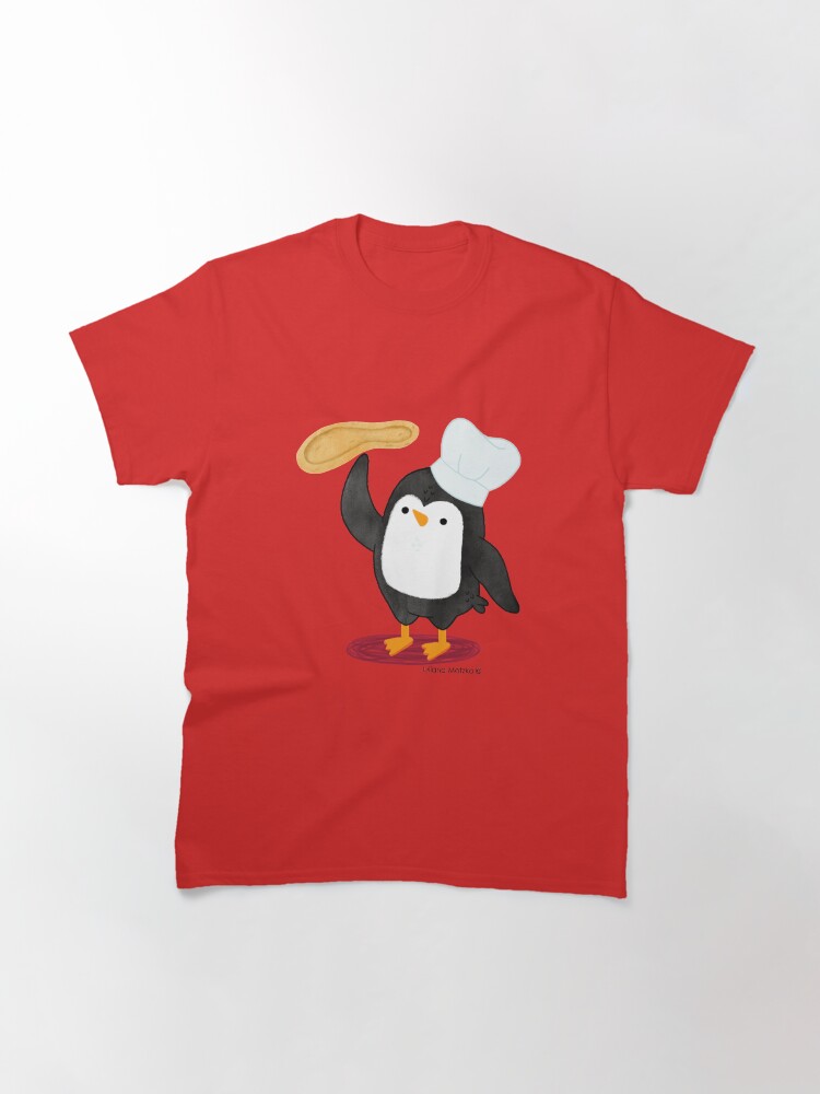 Alternate view of Steve Penguin making Pizza Classic T-Shirt