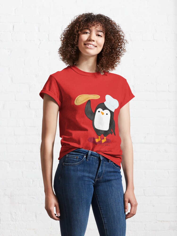 Alternate view of Steve Penguin making Pizza Classic T-Shirt