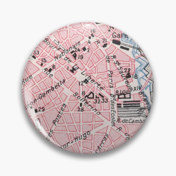 Item preview, Vintage Lille France Map (1900) designed and sold by BravuraMedia.