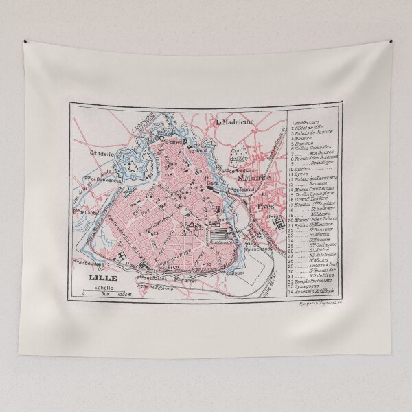 Item preview, Vintage Lille France Map (1900) designed and sold by BravuraMedia.