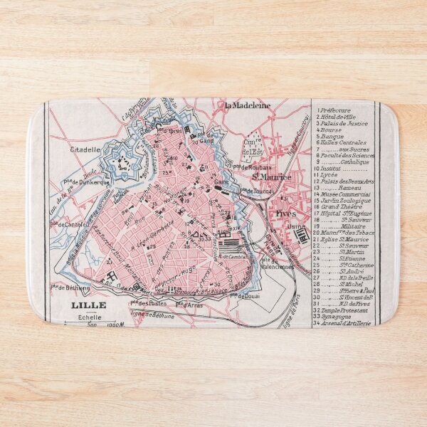 Item preview, Vintage Lille France Map (1900) designed and sold by BravuraMedia.