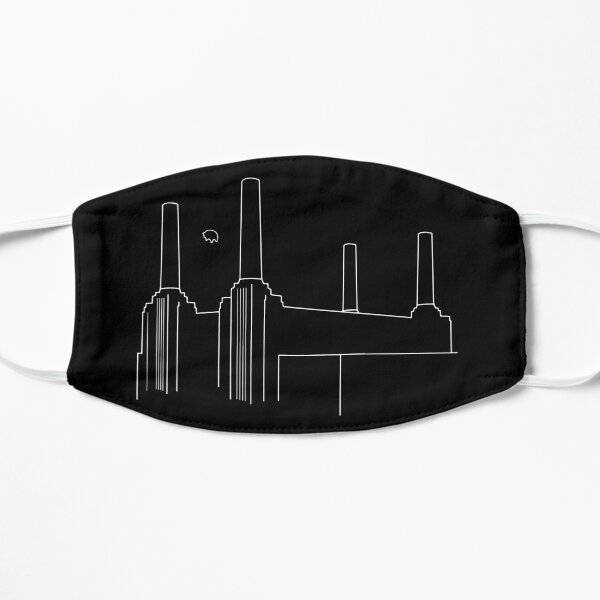 Pink Floyd Animals Minimalistic White on Black Flat Mask