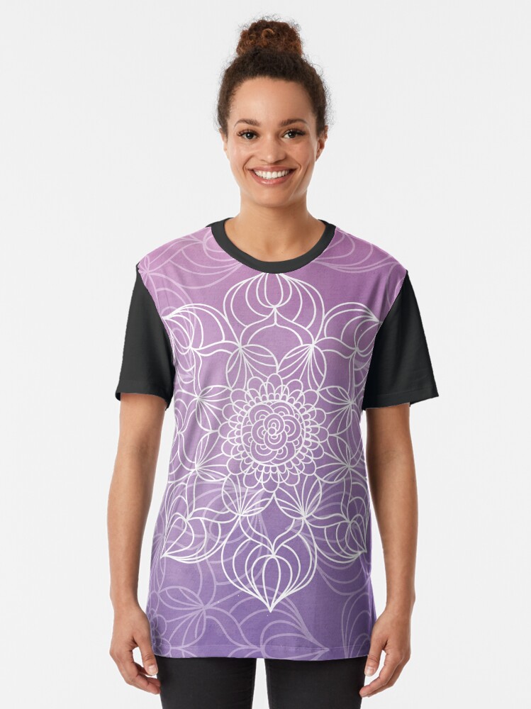 Vista alternativa de Camiseta gráfica Purple mandala