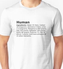 The average ingredients of an adult human body Unisex T-Shirt