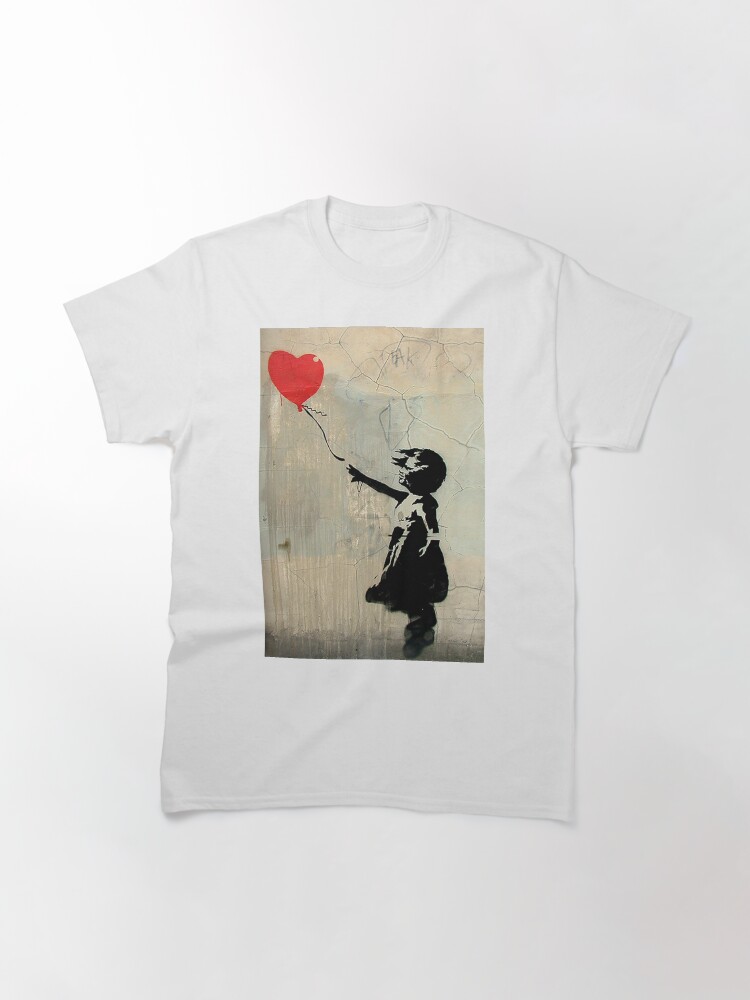 Alternate view of Banksy Red Heart Balloon Classic T-Shirt
