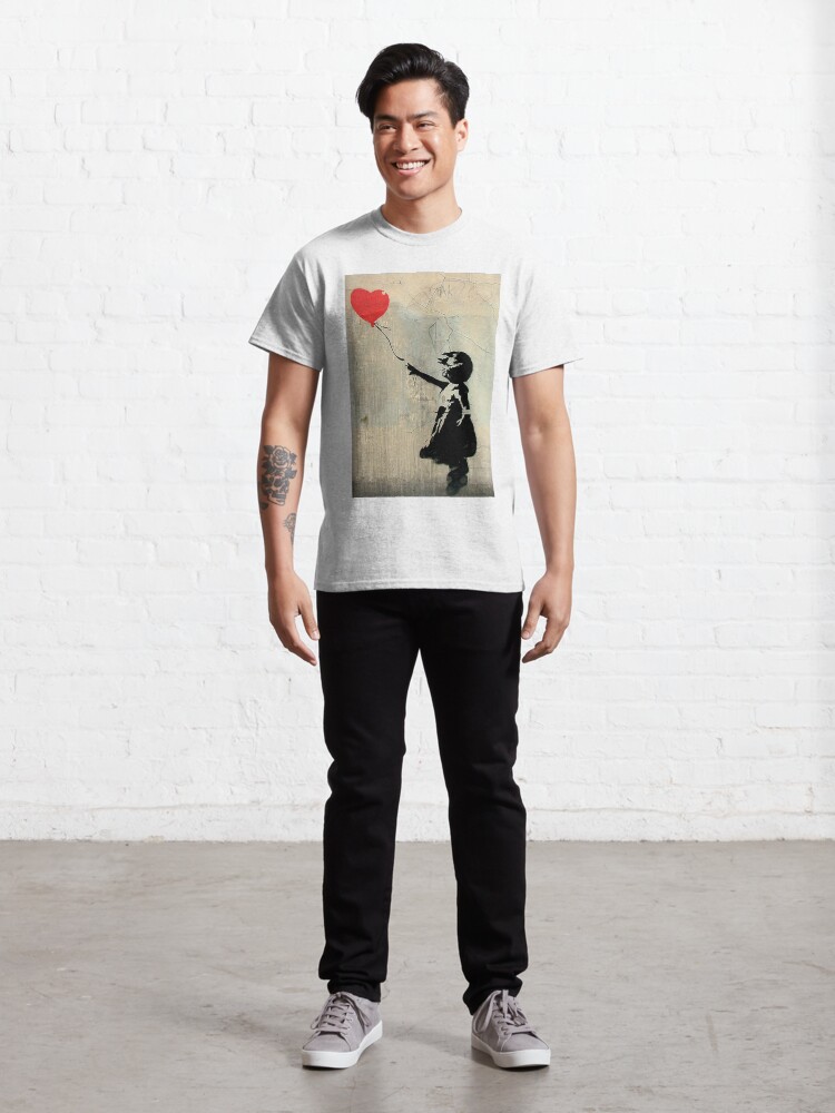 Alternate view of Banksy Red Heart Balloon Classic T-Shirt