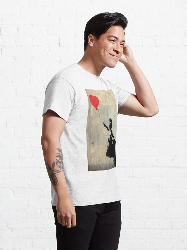 Alternate view of Banksy Red Heart Balloon Classic T-Shirt
