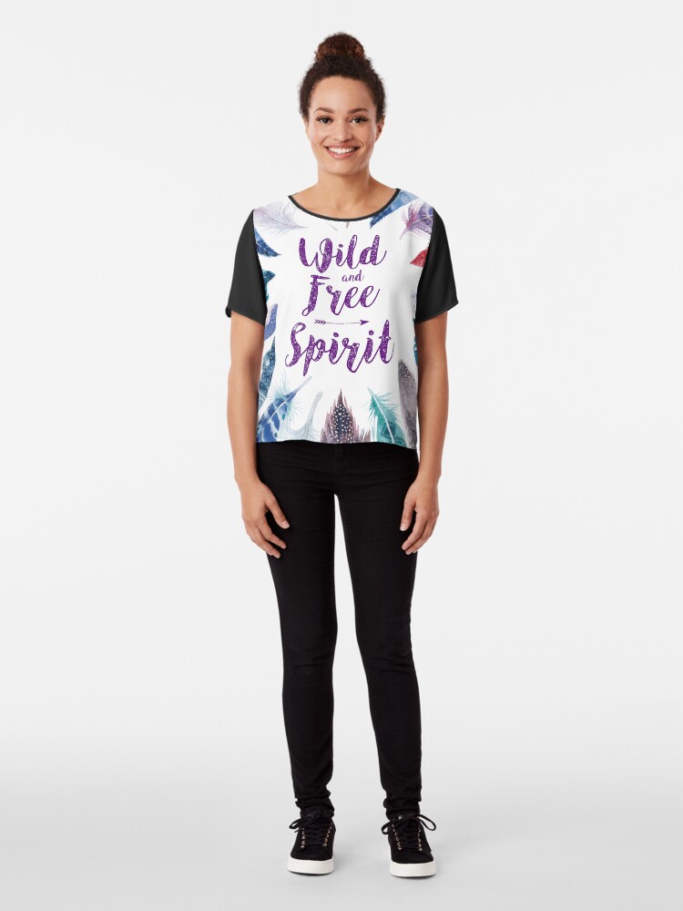 Vista alternativa de Blusa Feathers, Wild and free spirit