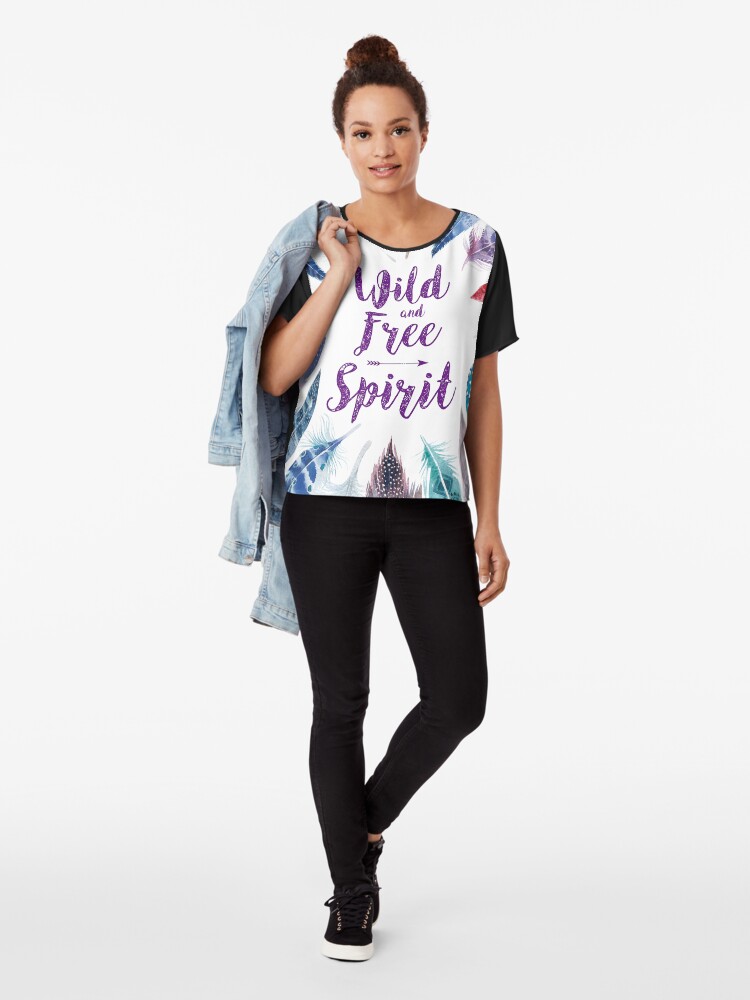Vista alternativa de Blusa Feathers, Wild and free spirit