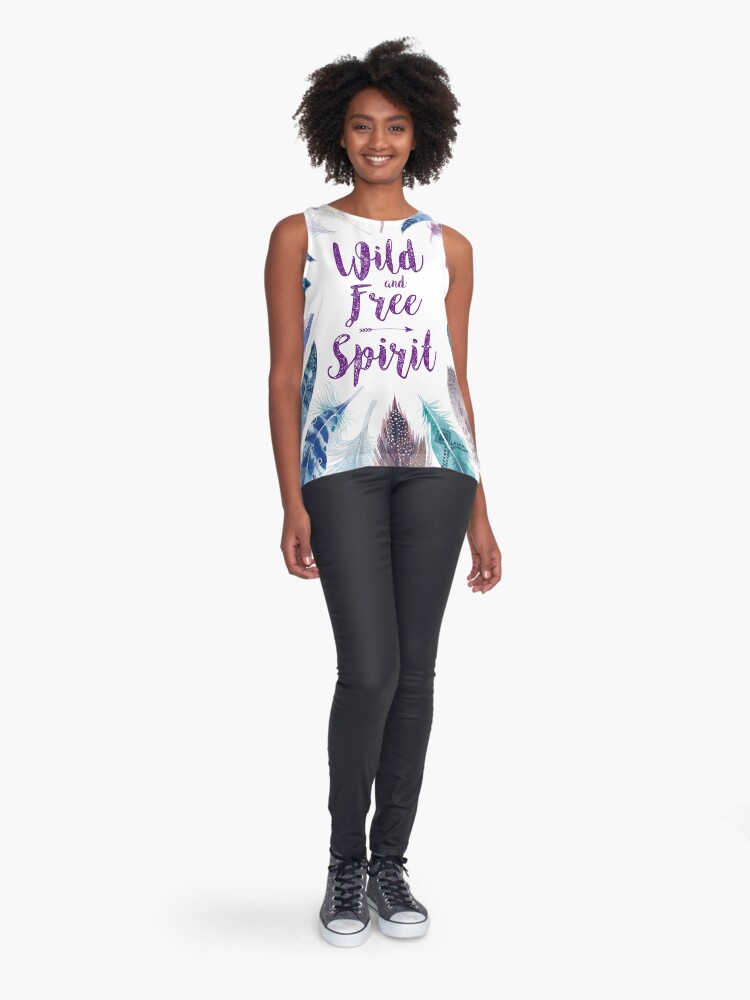 Imagen 3 de 6, Blusa sin mangas con la obra Feathers, Wild and free spirit, diseñada y vendida por weloveboho.