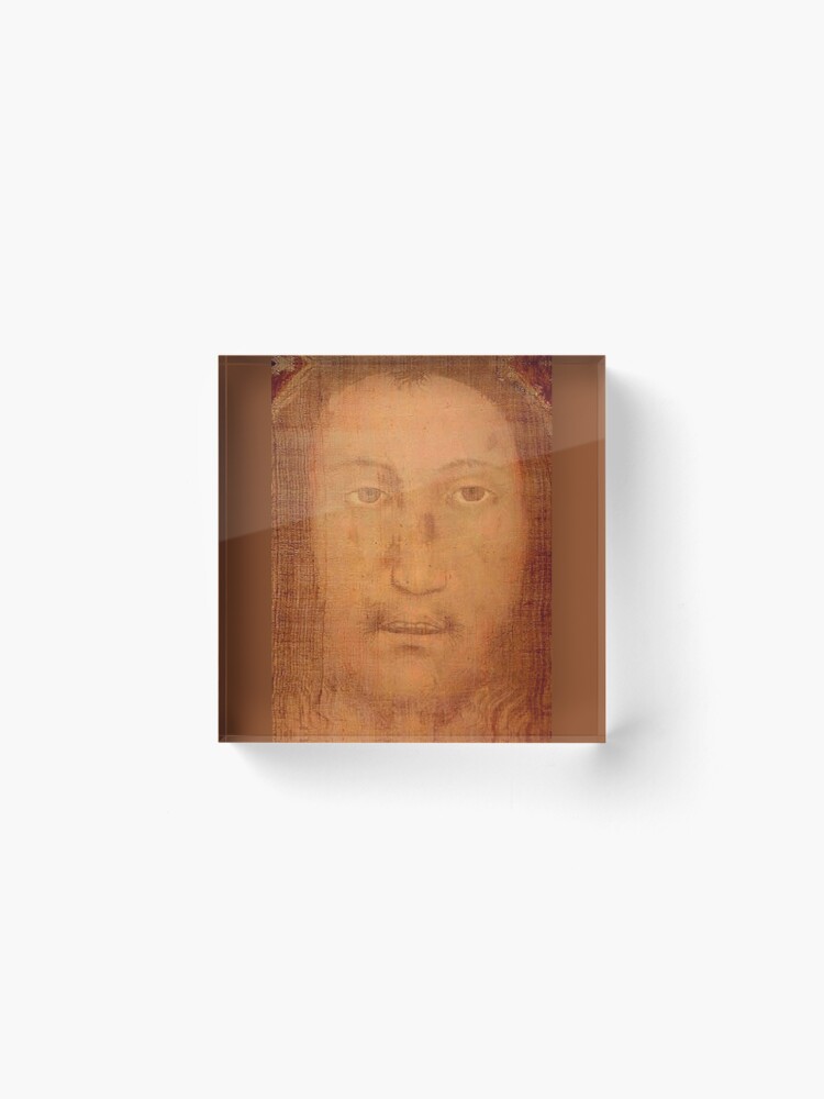Alternate view of CHRIST. JESUS. CHRISTIANITY. Veil of Veronica, Sudarium, Manoppello Image. Acrylic Block