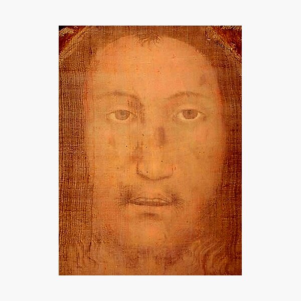 CHRIST. JESUS. CHRISTIANITY. Veil of Veronica, Sudarium, Manoppello Image. Photographic Print