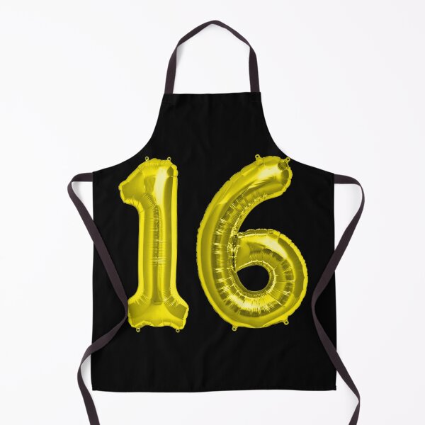 Item preview, Yellow Gold and Black 16th Birthday Metallic Helium Balloons Numbers designed and sold by Birthdates.