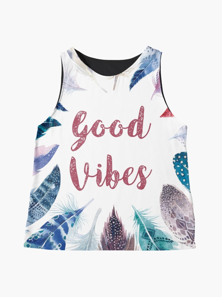 Thumbnail 4 of 6, Sleeveless Top, Feathers, Good vibes designed and sold by weloveboho.