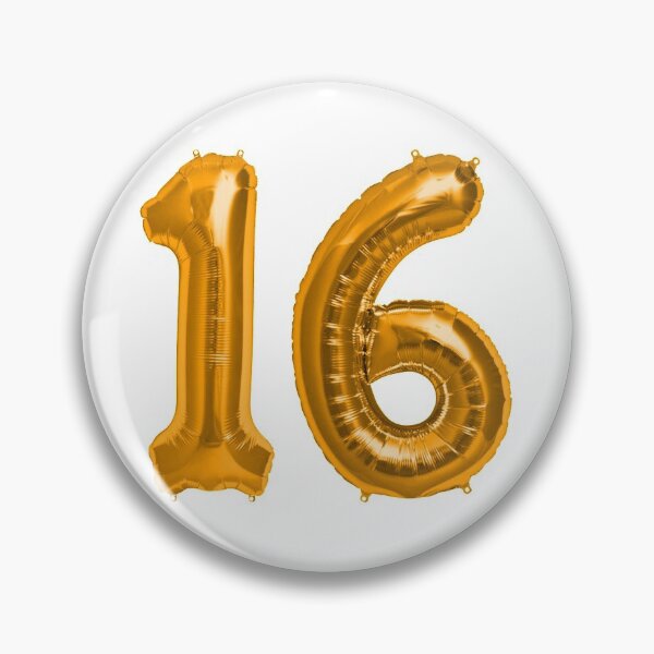 Item preview, Bright Orange 16th Birthday Metallic Helium Balloons Numbers designed and sold by Birthdates.