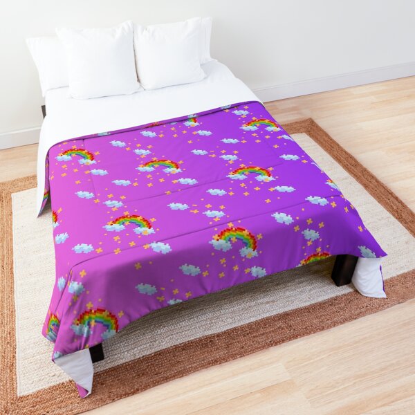 Pixel Rainbow (Pink/Purple variant) Comforter