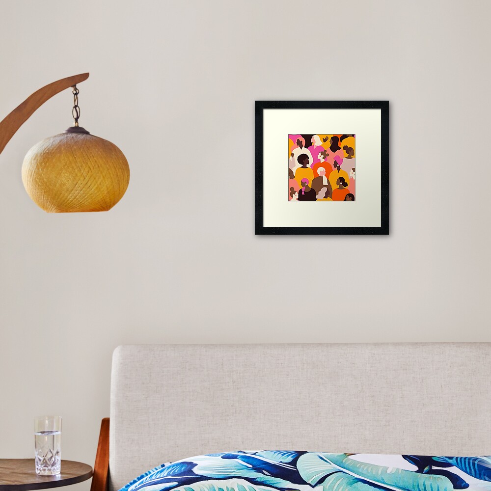 Female diverse faces Framed Art Print