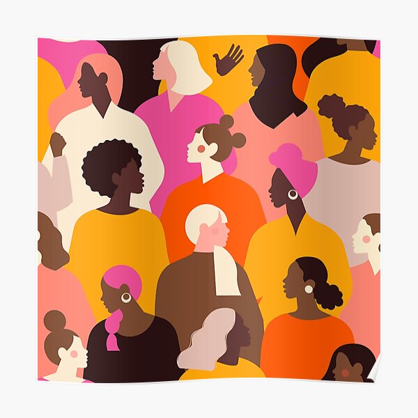 Female diverse faces Poster