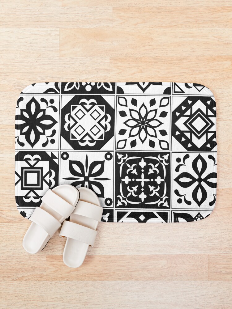 "black white tiles" Bath Mat for Sale by haroulita Redbubble
