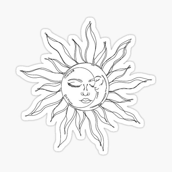 Buy Sun & Moon (Vintage) - Die cut stickers - StickerApp