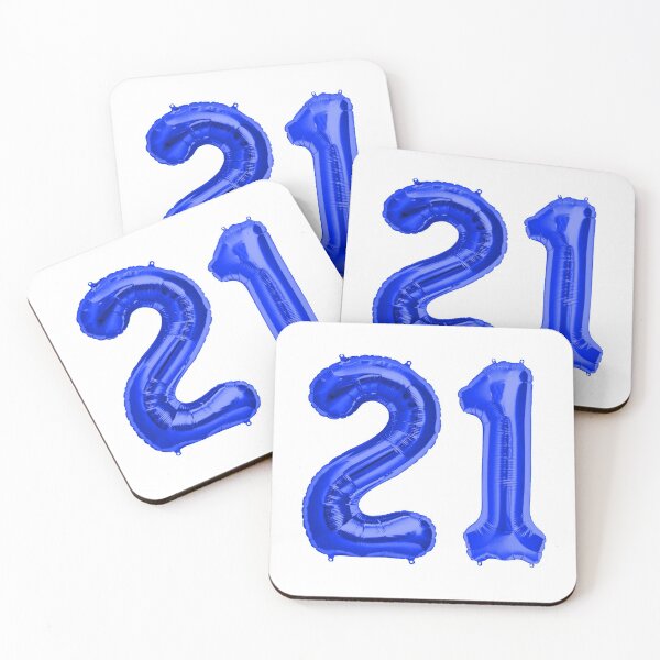 Item preview, Bright Blue 21st Birthday Metallic Helium Balloons Numbers designed and sold by Birthdates.