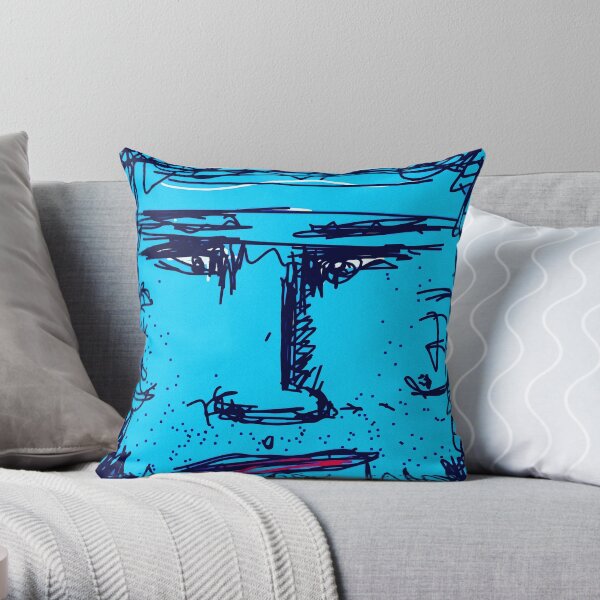 Ugly Cyan Throw Pillow