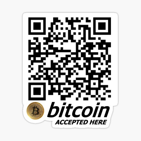 X spirit We Accept Bitcoin Sign Sticker Label Display Stand for Wallet QR  Code (1-Pack)