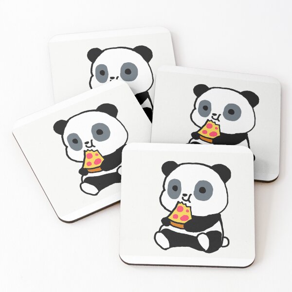 Item preview, panda bear eating pizza designed and sold by dreamycrafts.