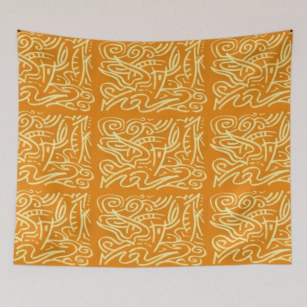 Item preview, Nomadic Air Orange Abstract Pattern designed and sold by LazyBlackCatArt.