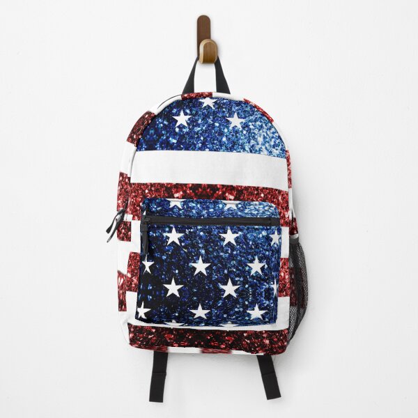 Item preview, USA flag red blue faux sparkles glitters 4th of July patriotic girly design (Photo of Glitter - Not Reflective) designed and sold by PLdesign.