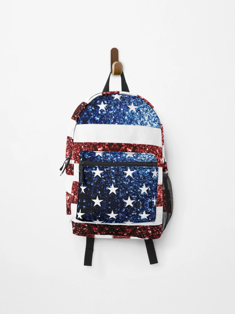 Stars & Sparkle Flag Rhinestone Backpack - In Blue ONLY FLAG DESIGN SPARKLING RHINESTONE BACKPACK | eBay main image 2