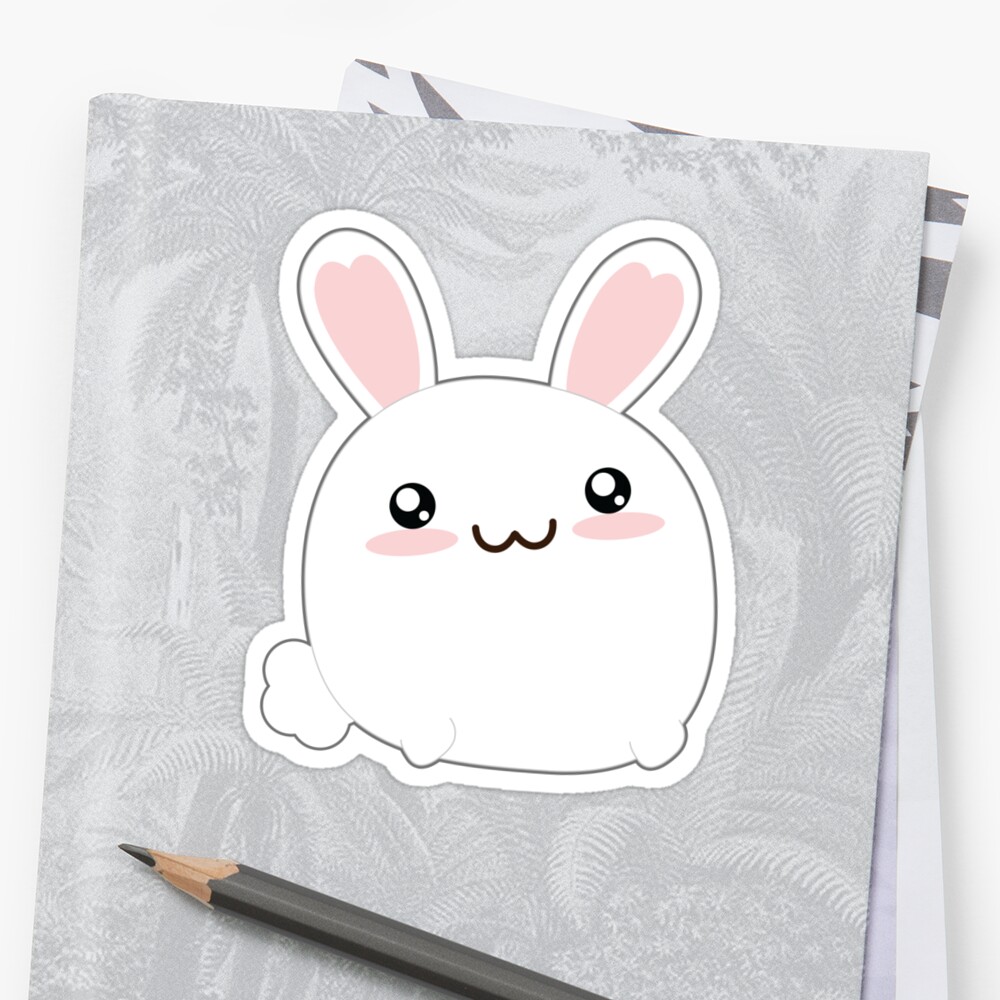 fat kawaii bunny stickers by rabbitbunnies redbubble