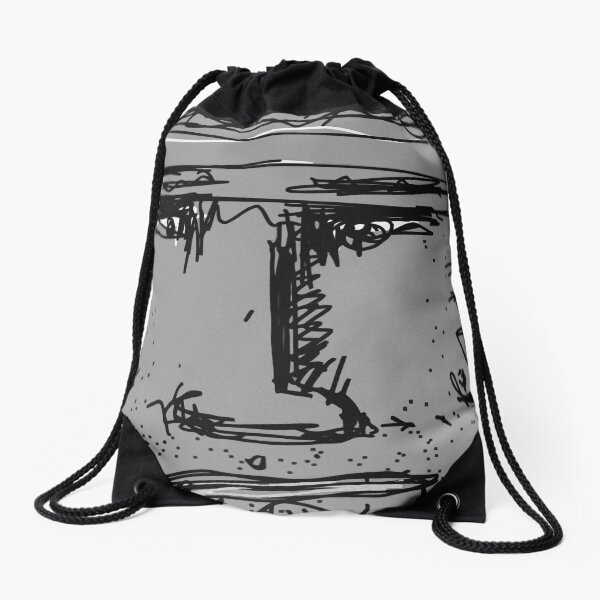 Ugly Grey Drawstring Bag