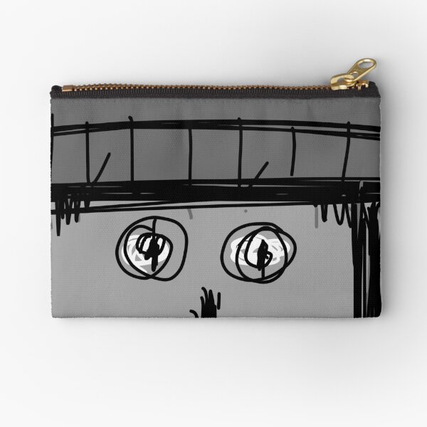 Grey Scarf Zipper Pouch