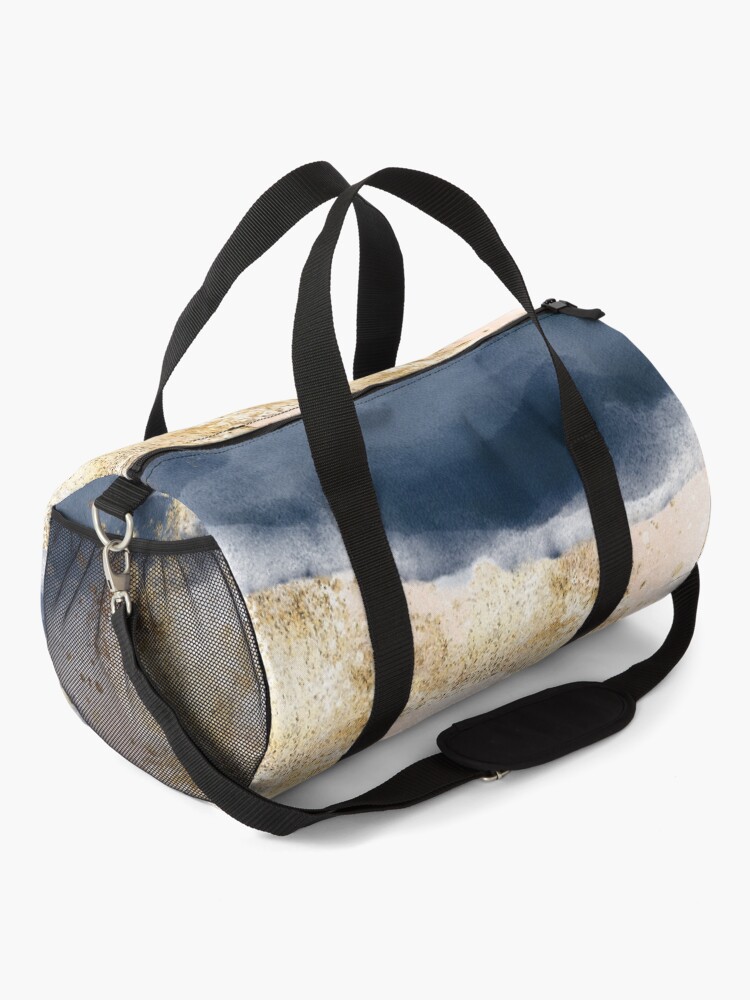 blue and gold duffle bag