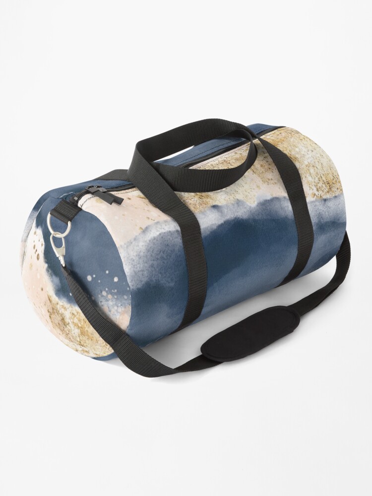 blue and gold duffle bag